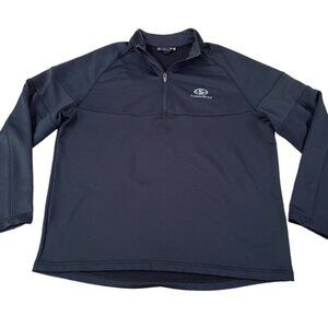 Under Armour 1/4 Zip Pullover Men’s Size Large Black Loose Fit Company Log